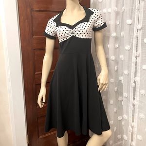 SOLD Polka Dot Swing Dress, size medium